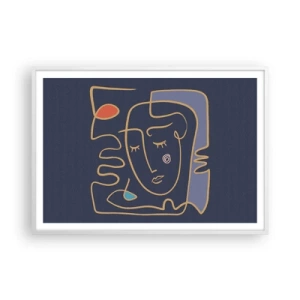 Plakat w białej ramie - W zamyśleniu - 100x70 cm