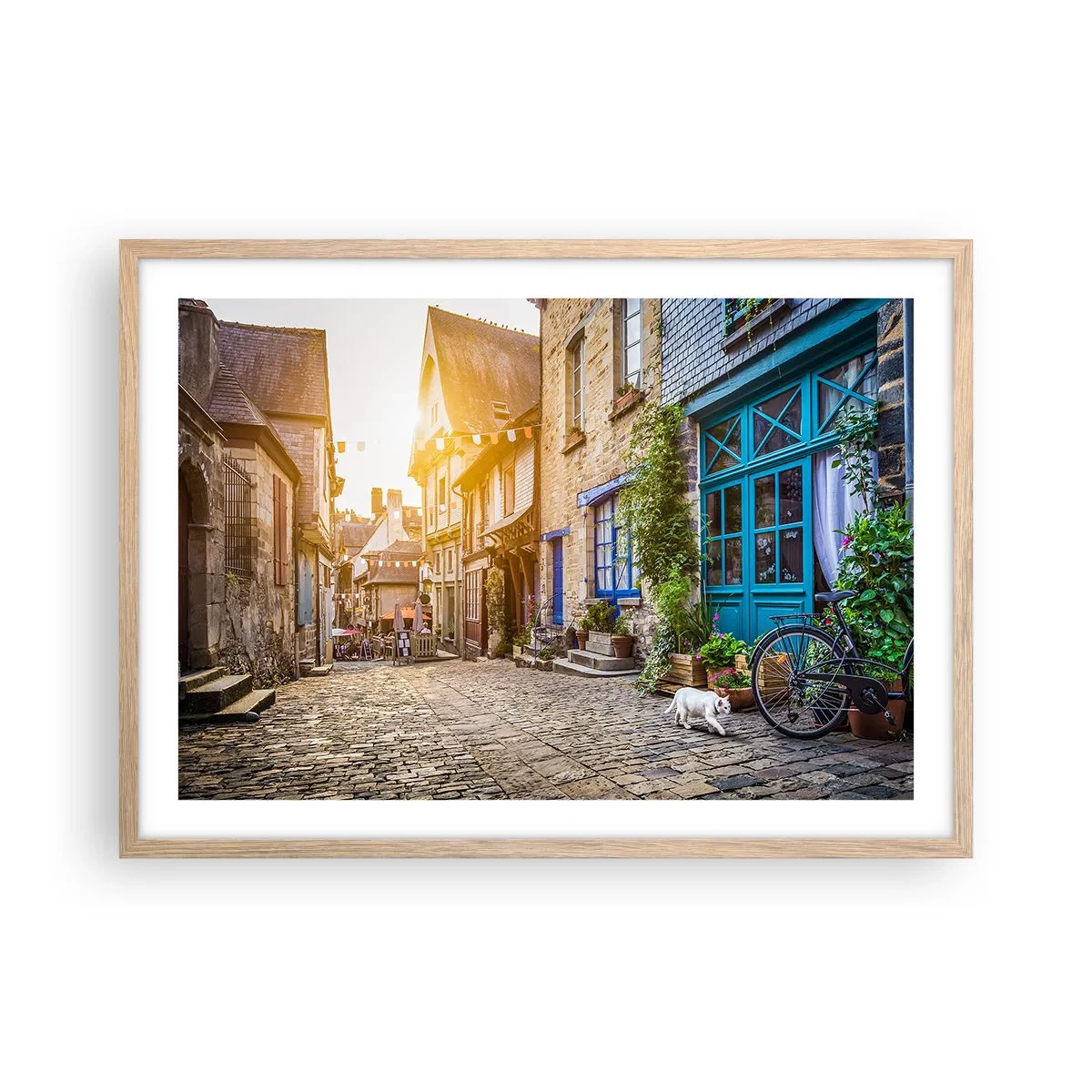 Plakat w ramie jasny dąb - Biały duch miasteczka - 70x50 cm