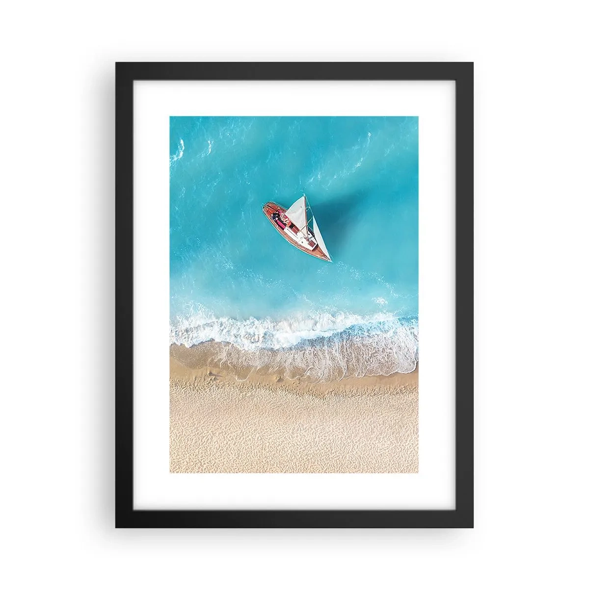 Plakat w czarnej ramie - Na granicy błękitu i złota - 30x40 cm