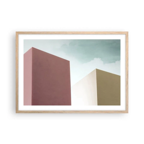 Plakat w ramie jasny dąb - Geometria słonecznego lata - 70x50 cm