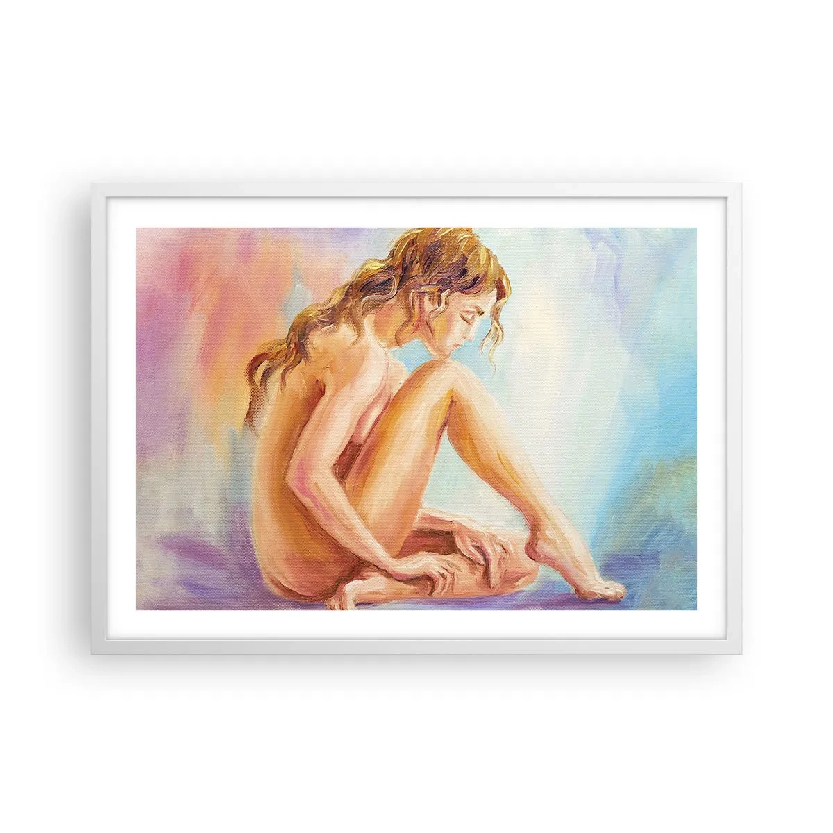 Plakat w białej ramie - Akt młodości - 70x50 cm