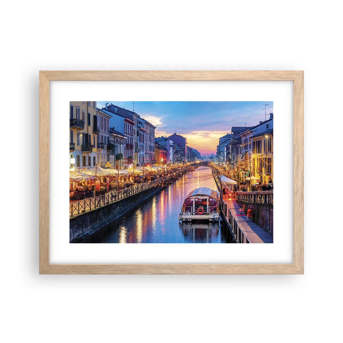 Plakat w ramie jasny dąb - Wieczór światła i zabawy - 40x30 cm