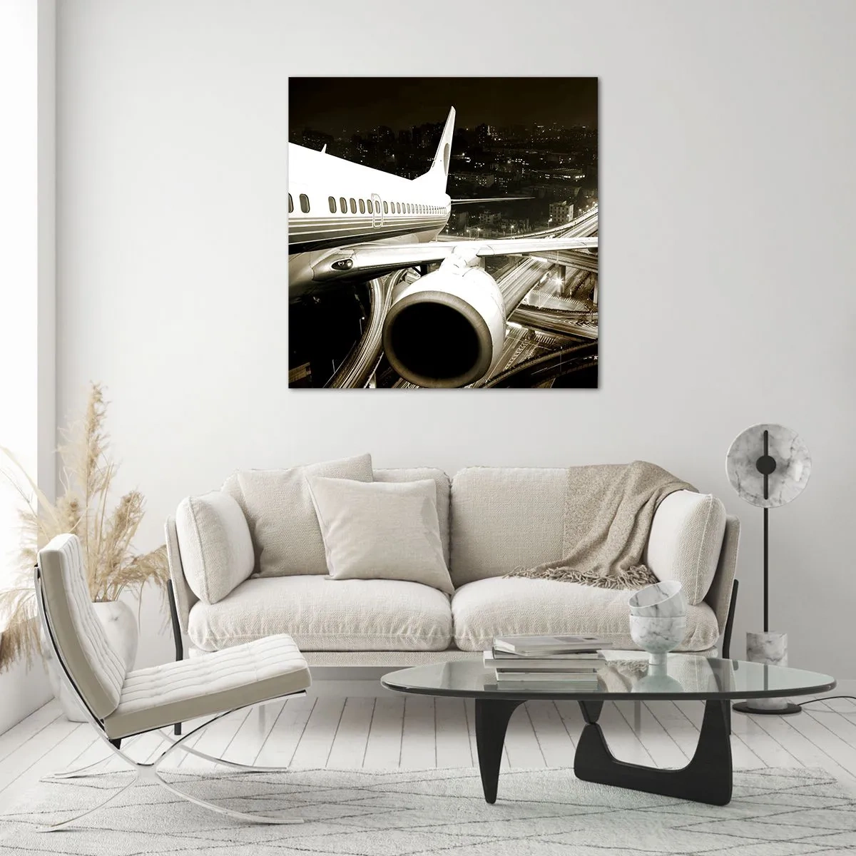 Obraz na szkle - Wzlecieć w noc - 70x70 cm