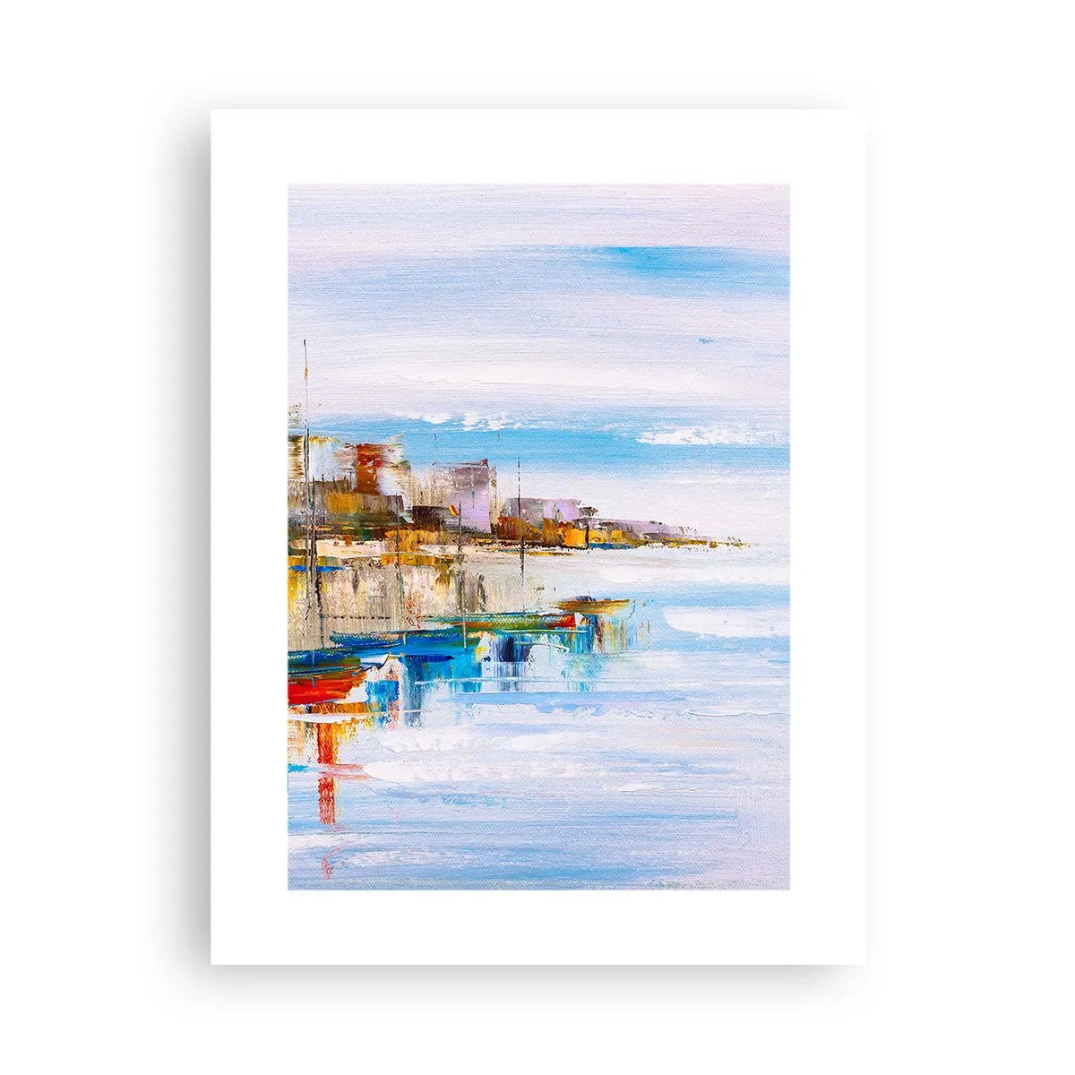 Plakat - Wielobarwna miejska przystań - 30x40 cm