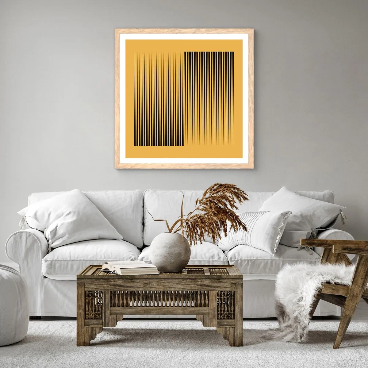 Plakat w ramie jasny dąb - Kwadratura przeciwieństw - 40x40 cm