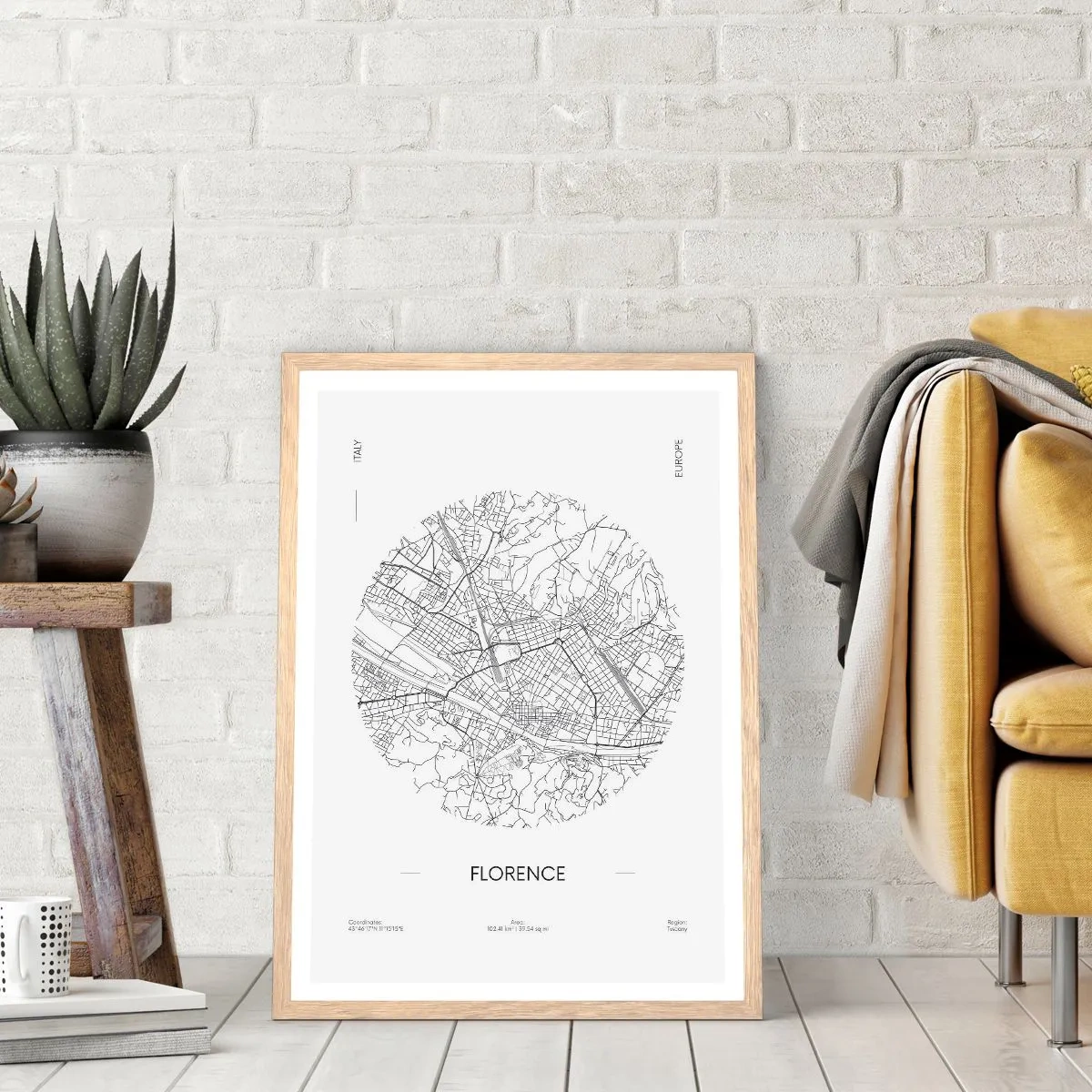 Plakat w ramie jasny dąb - Anatomia Florencji - 50x70 cm