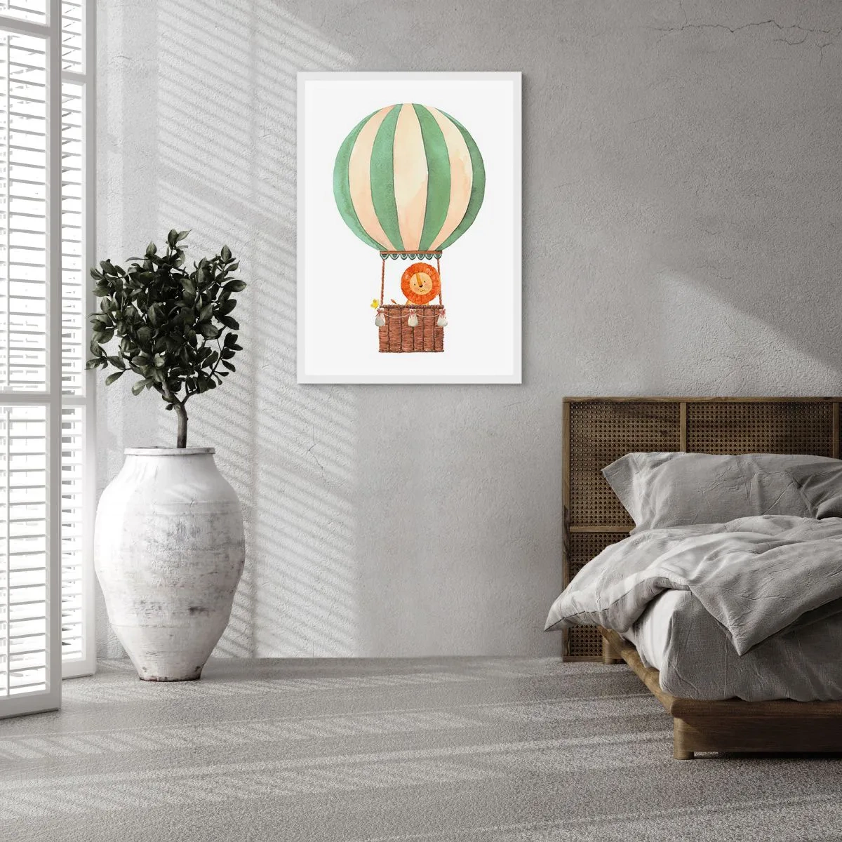Plakat w białej ramie - Podróże Leona - 50x70 cm