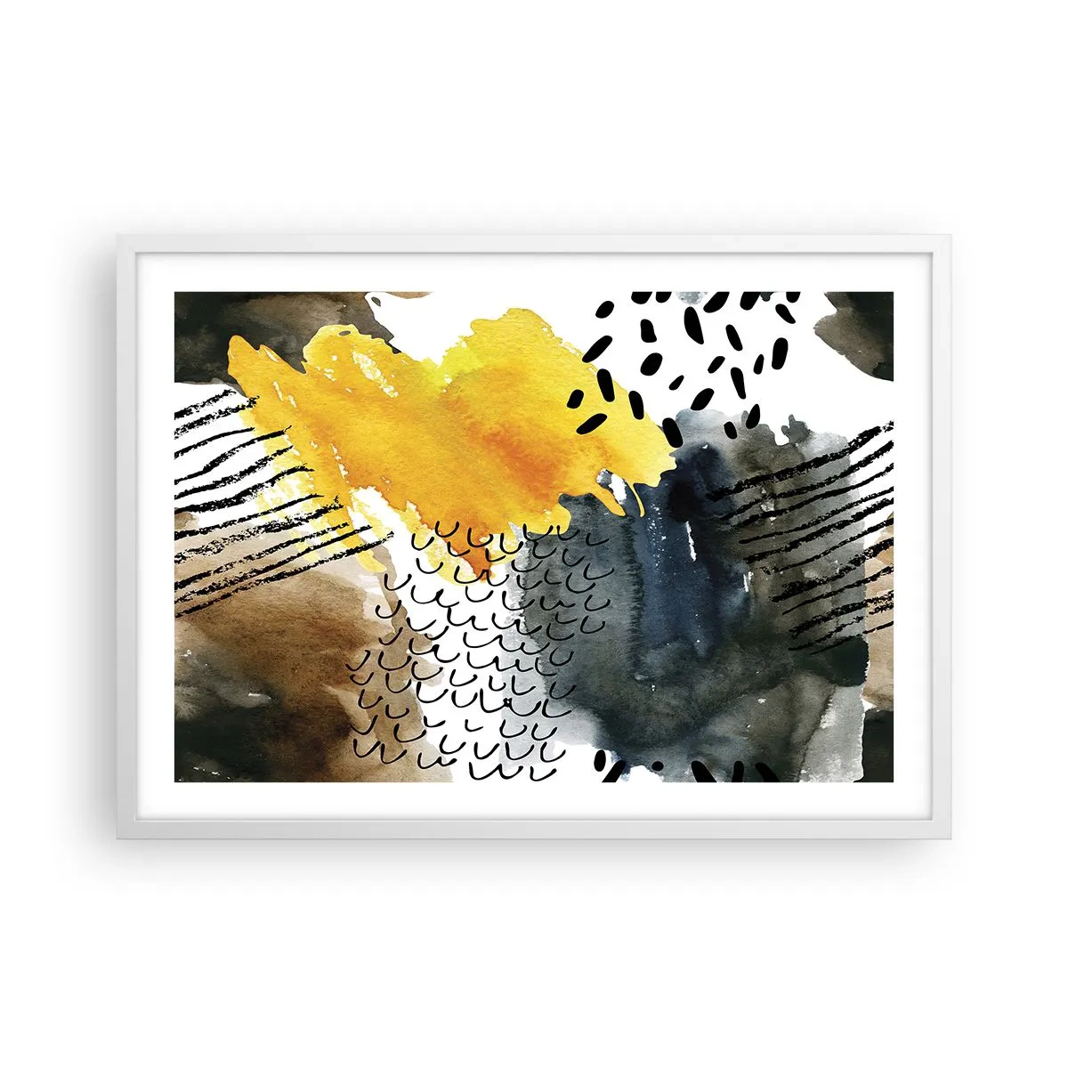 Plakat w białej ramie - Spotkanie żywiołów - 70x50 cm