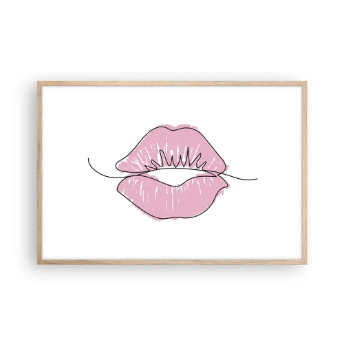 Plakat w ramie jasny dąb - Gotowy do pocałunku? - 91x61 cm