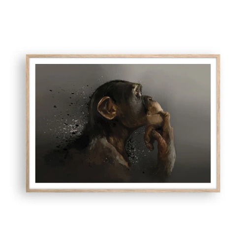 Plakat w ramie jasny dąb - Z pewnością myśliciel - 100x70 cm