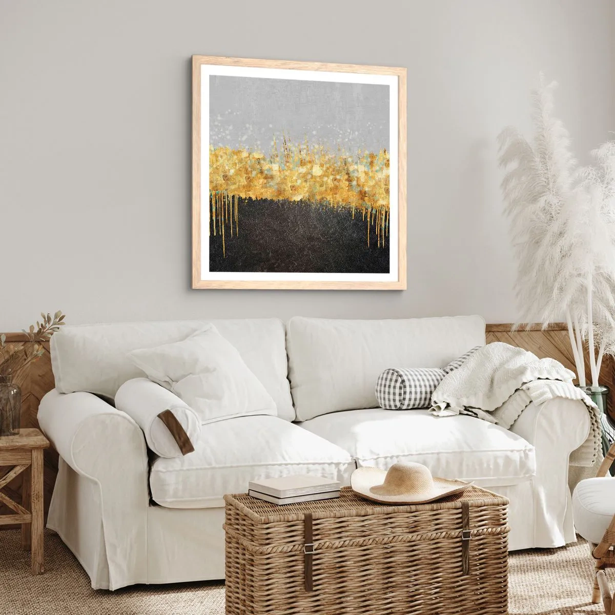 Plakat w ramie jasny dąb - W głąb i ku górze - 40x40 cm