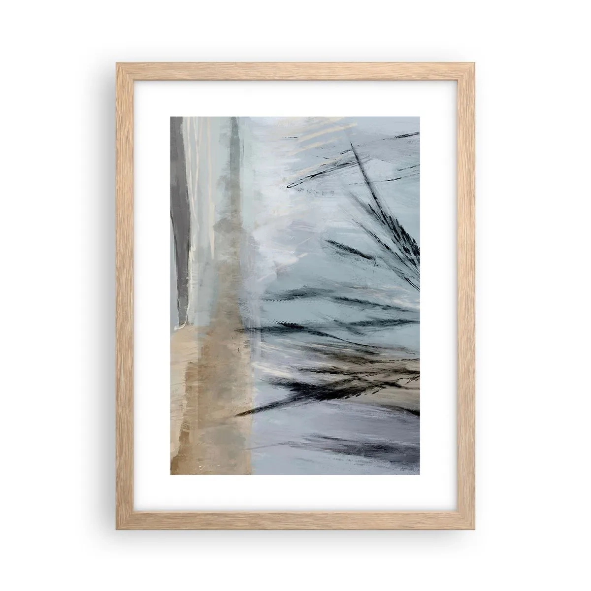 Plakat w ramie jasny dąb - Zimowe pola - 30x40 cm