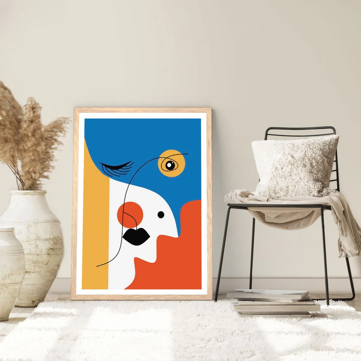 Plakat w ramie jasny dąb - Portret zdekonstruowany - 70x100 cm