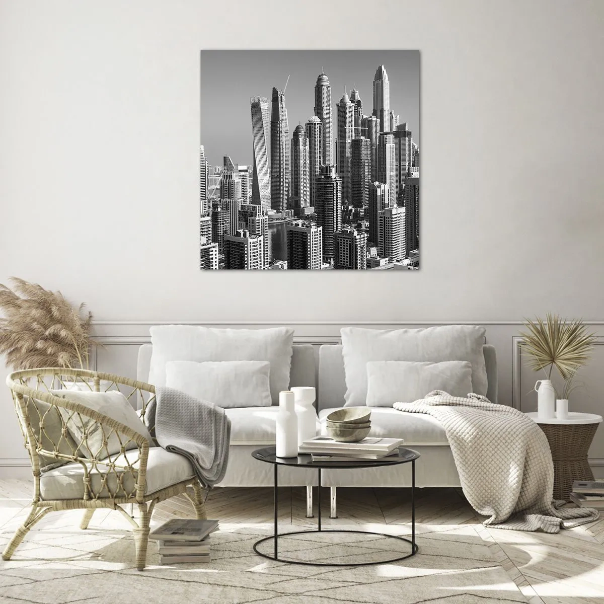 Obraz na szkle - Miasto nad pustynią - 60x60 cm