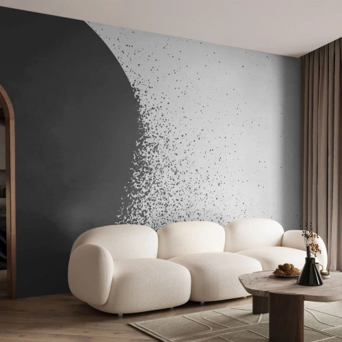 Fototapeta Premium Sand - Ruch cząsteczek - Abstrakcja, Czarno-Biały, Grafika - 450x315 cm