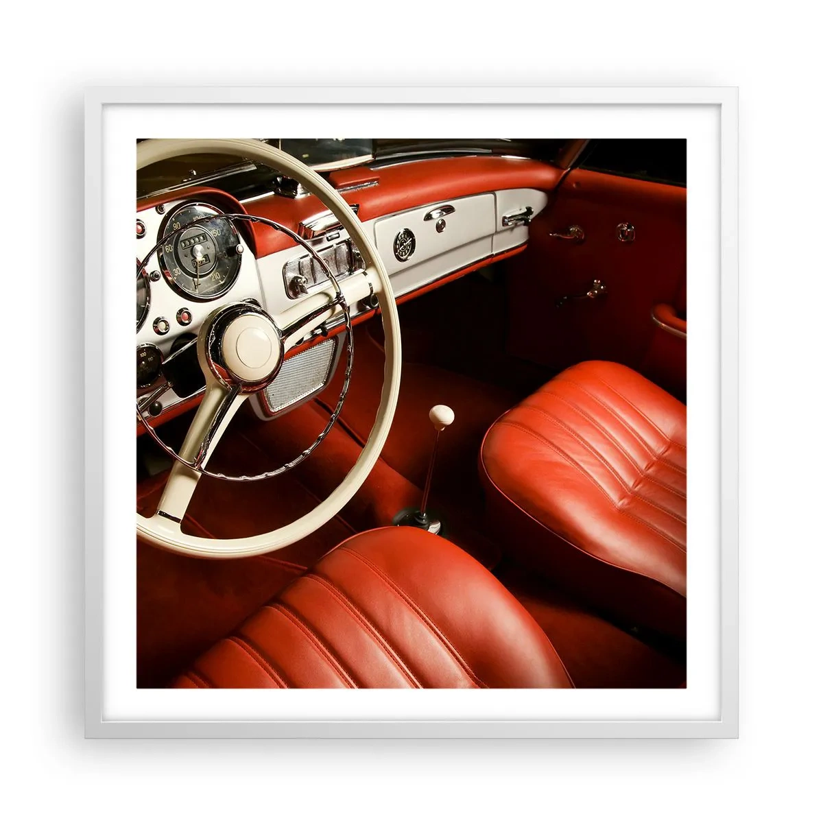 Plakat w białej ramie - Luksus w stylu vintage - 60x60 cm