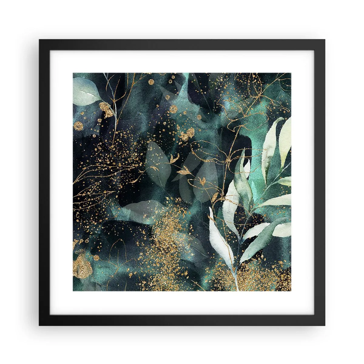 Plakat w czarnej ramie - Zaczarowany ogród - 40x40 cm