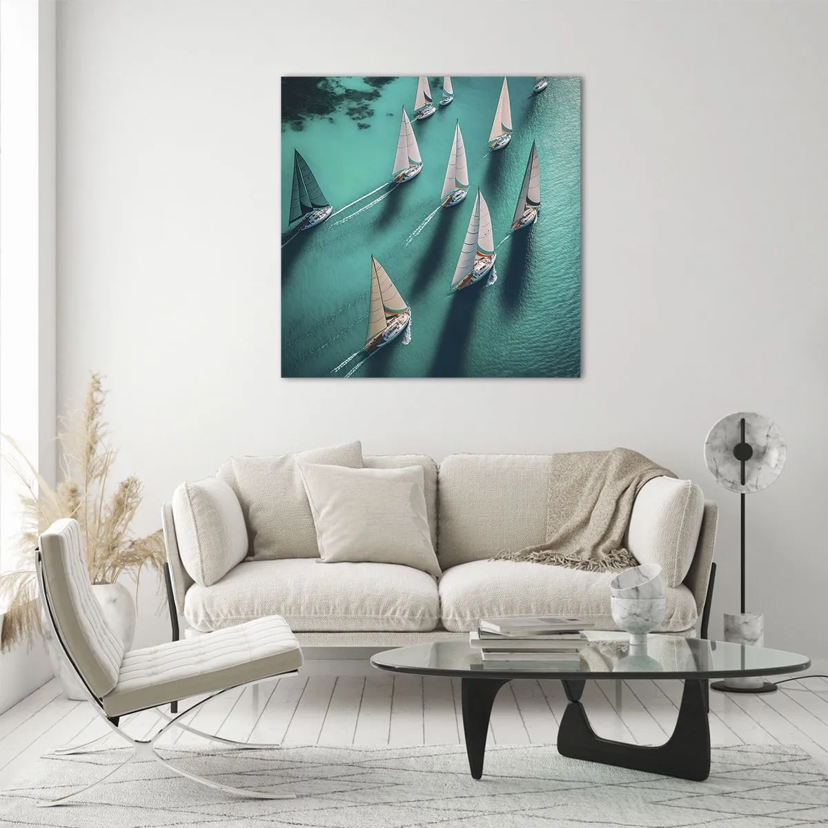 Obraz na szkle - W zawody z wiatrem - 70x70 cm