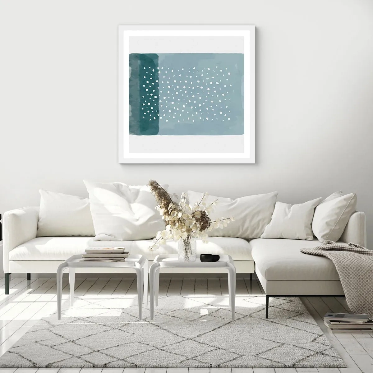 Plakat w białej ramie - Wyrosłe na błękicie - 40x40 cm