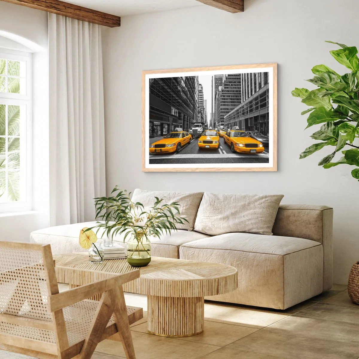 Plakat w ramie jasny dąb - To my ubarwiamy miasto - 40x30 cm