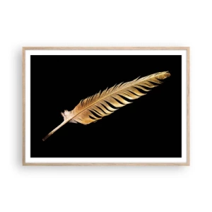 Plakat w ramie jasny dąb - Nie lada piórem opatrzony… - 100x70 cm
