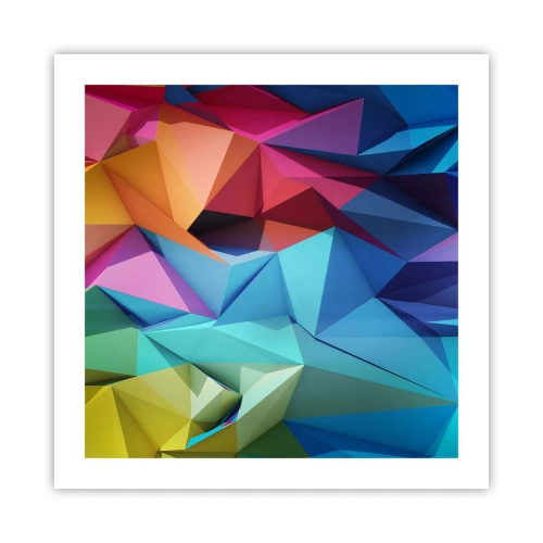 Plakat - Tęczowe origami - 50x50 cm