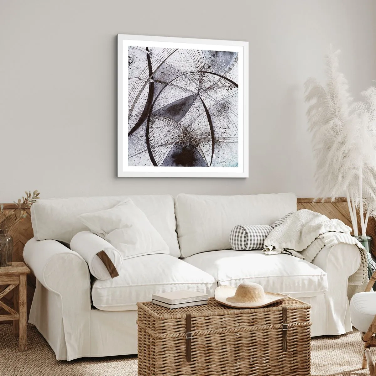 Plakat w białej ramie - Futurystyczna fantazja - 50x50 cm