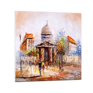 Obraz na szkle - Paryski spacer - 60x60 cm