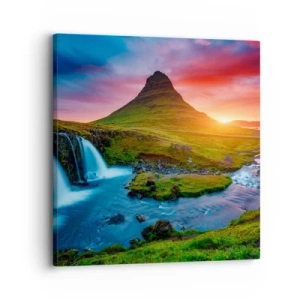 Obraz na płótnie - Islandia - ogień i woda - 30x30 cm