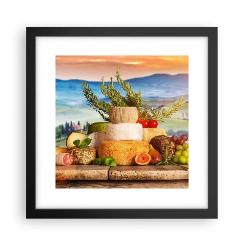 Plakat w czarnej ramie - Włoska radość życia - 30x30 cm