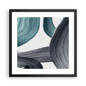 Plakat w czarnej ramie - Szmaragdowe i czarne szlaki - 40x40 cm