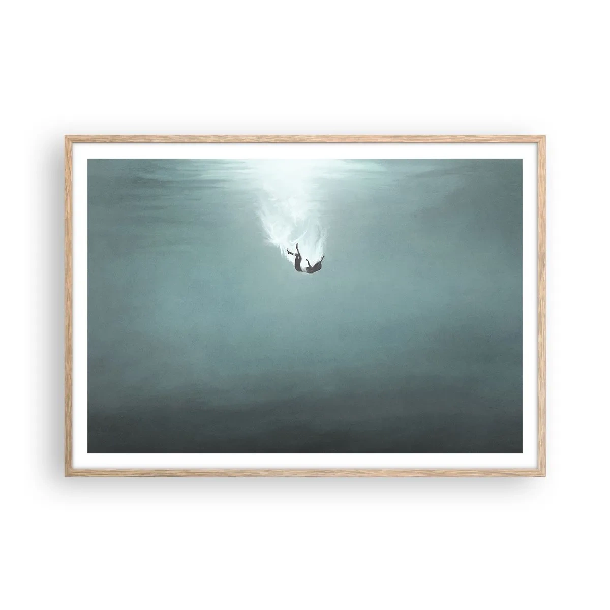 Plakat w ramie jasny dąb - W objęciach oceanu - 100x70 cm