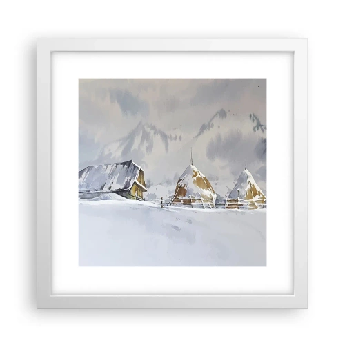 Plakat w białej ramie - W śnieżnej kotlinie - 30x30 cm