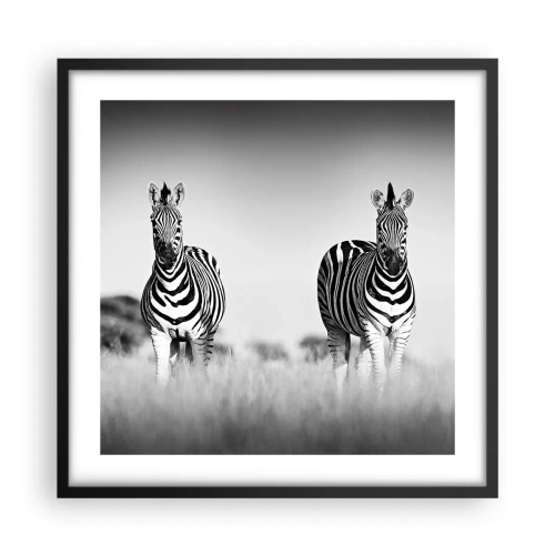 Plakat w czarnej ramie - A jednak świat jest czarno-biały - 50x50 cm