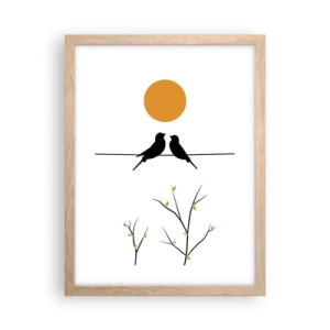 Plakat w ramie jasny dąb - Słowiczy wieczór - 30x40 cm