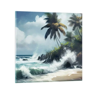 Obraz na szkle - Na tropikalnym brzegu - 70x70 cm