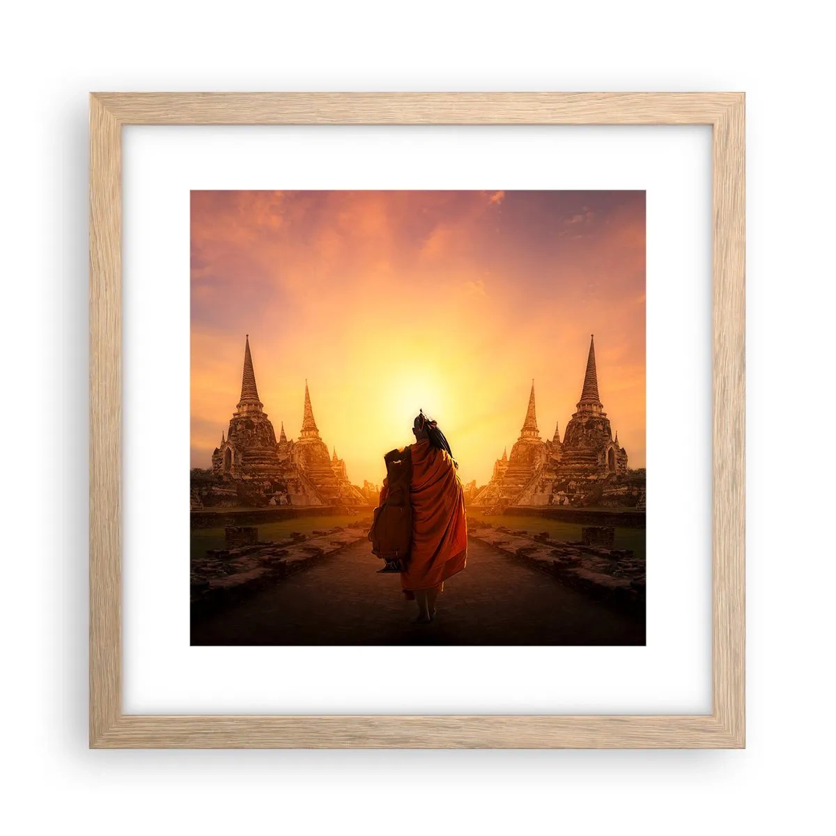 Plakat w ramie jasny dąb - W spokoju przez wieczność - 30x30 cm