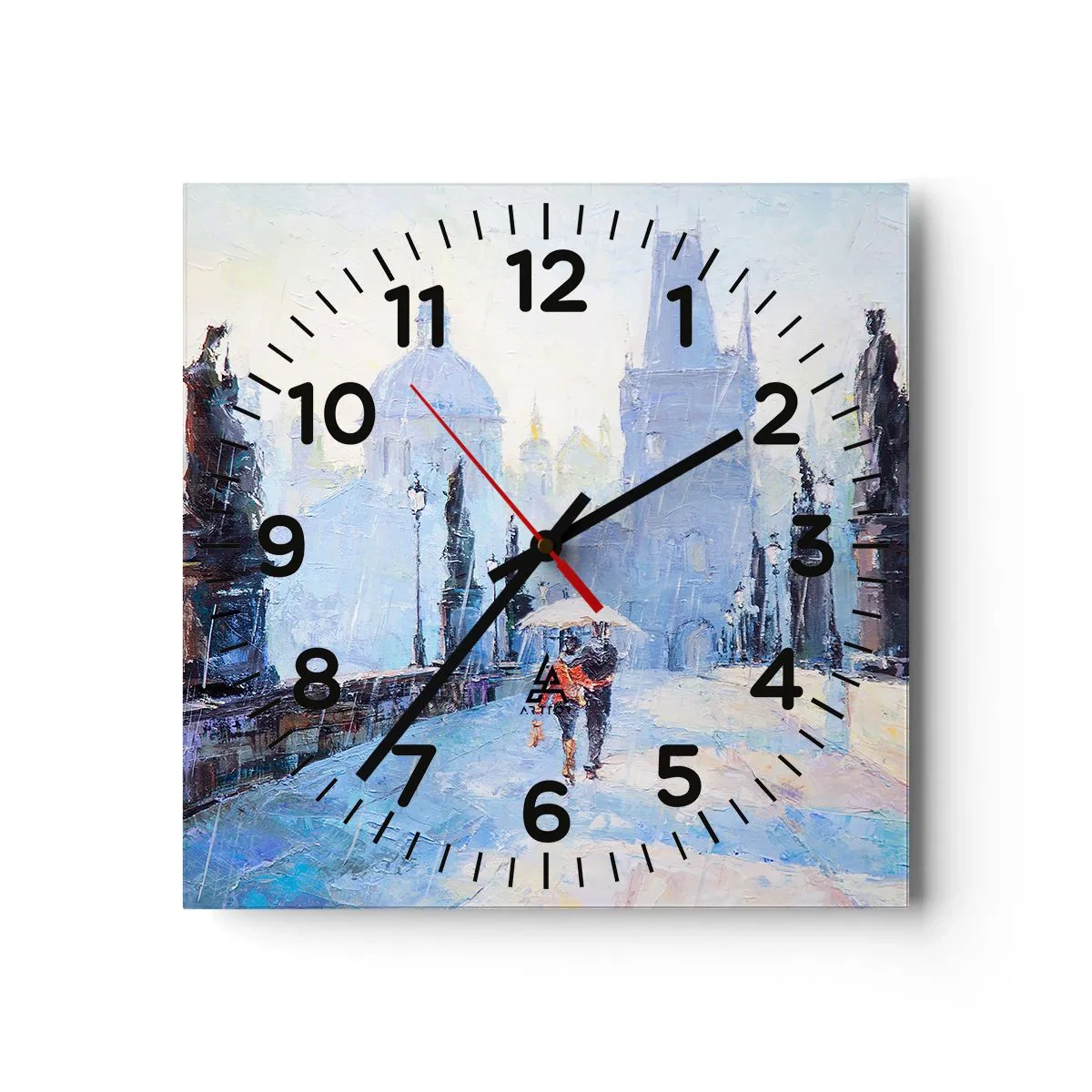 Zegar ścienny - Nas zaczarować musiał deszcz - 30x30 cm