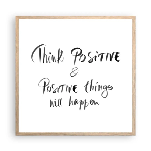 Plakat w ramie jasny dąb - Jak żyć? - 60x60 cm