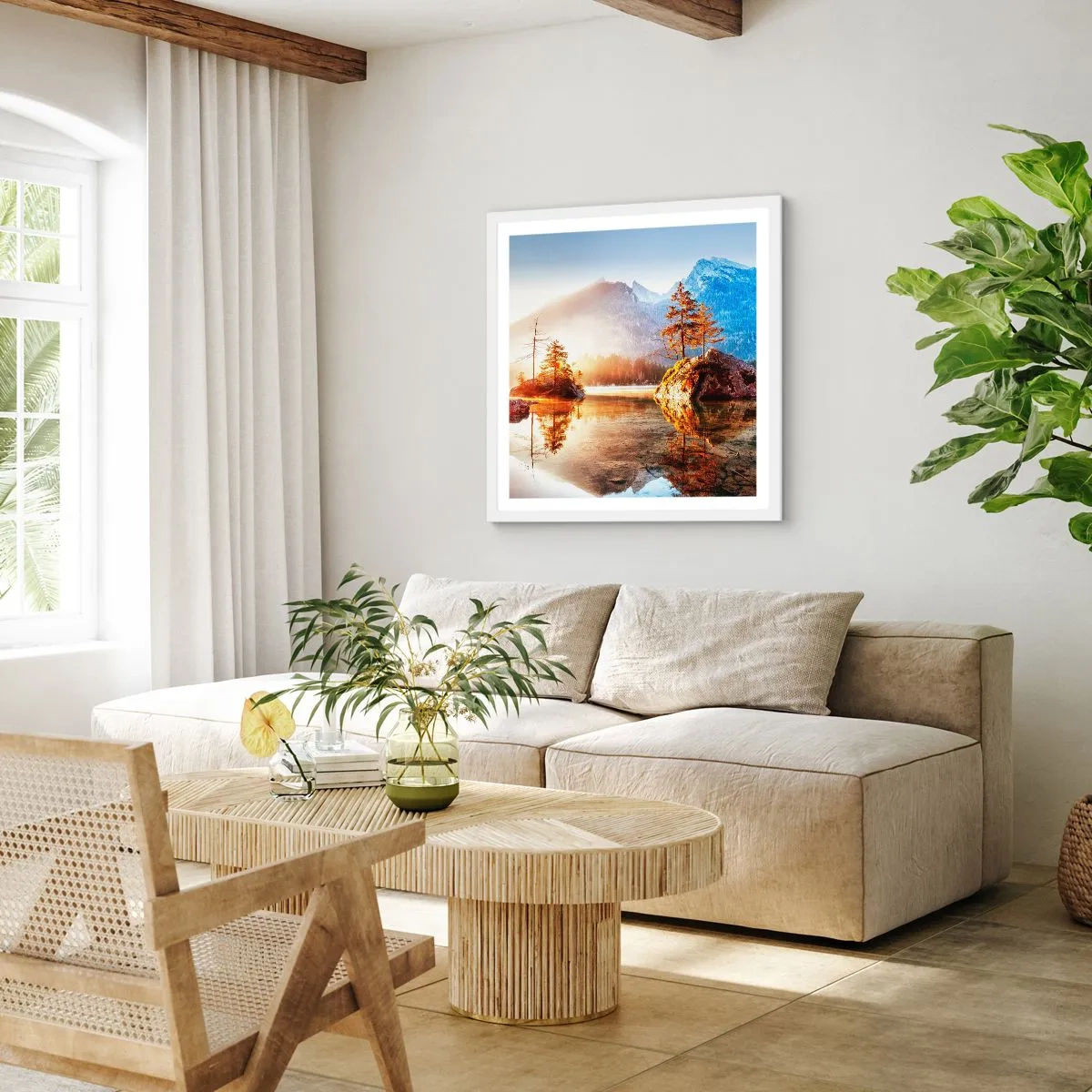 Plakat w białej ramie - Natura w nowym świetle - 30x30 cm