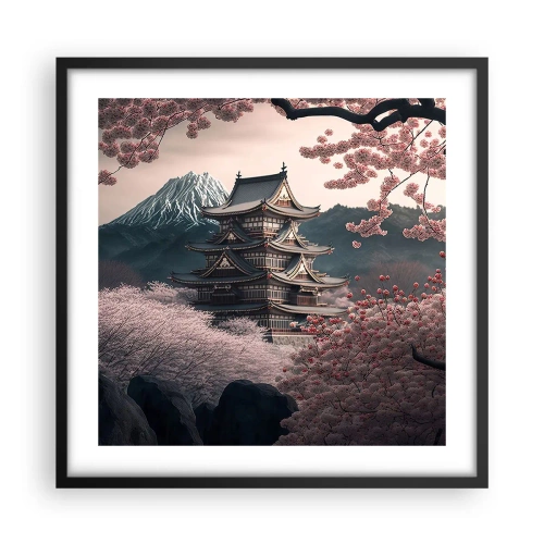 Plakat w czarnej ramie - Kraj kwitnącej wiśni - 50x50 cm