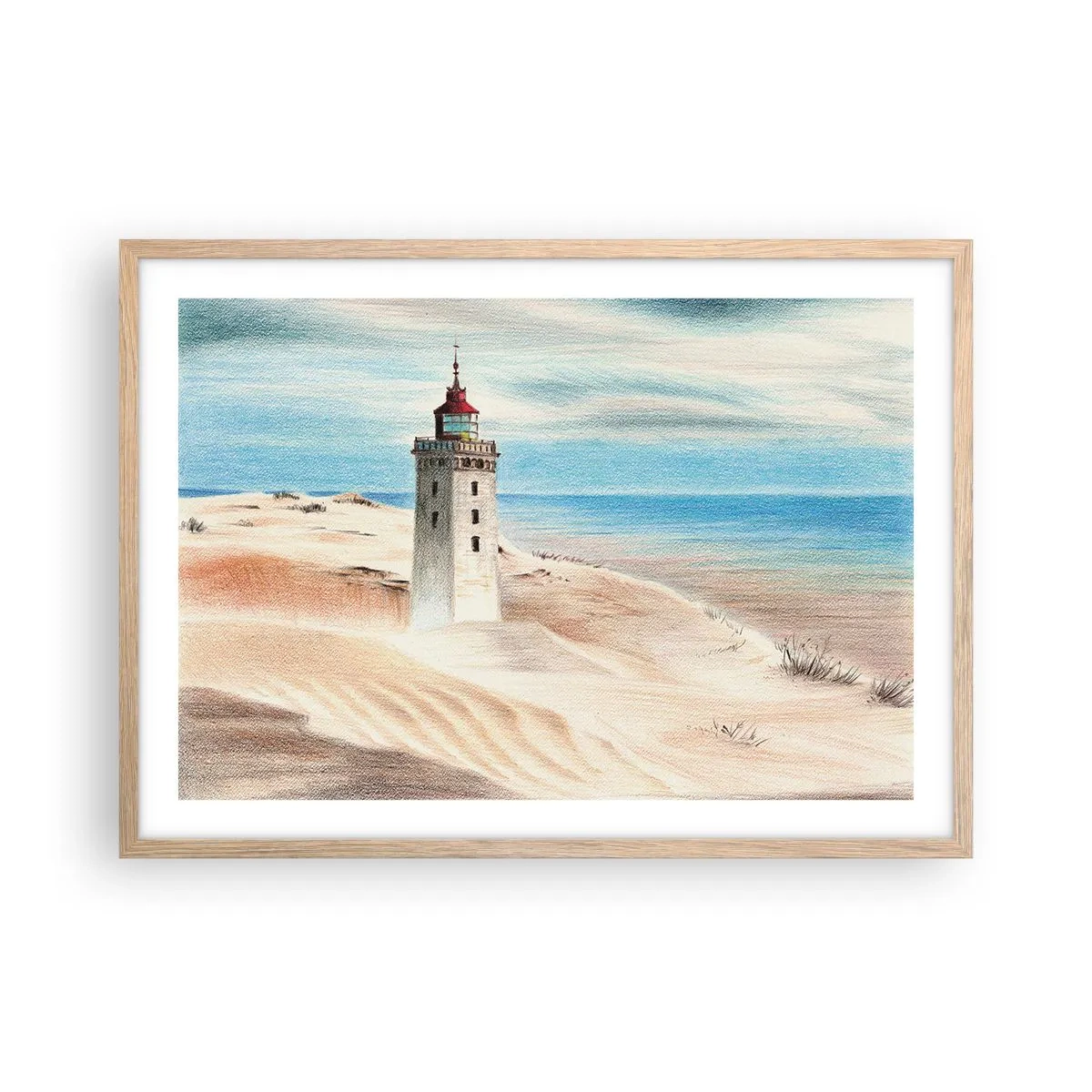 Plakat w ramie jasny dąb - Zawsze wpatrzona w morze - 70x50 cm