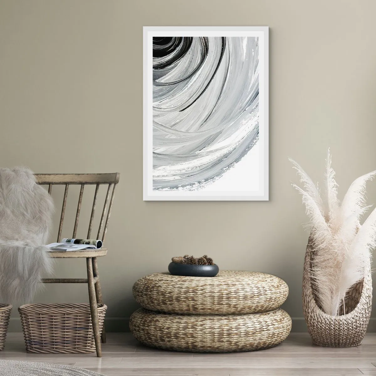 Plakat w białej ramie - Kompozycja orbitalna - 50x70 cm