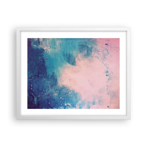 Plakat w białej ramie - Błękitne objęcia - 50x40 cm