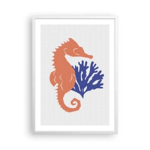 Plakat w białej ramie - Na podwodnej łące - 50x70 cm