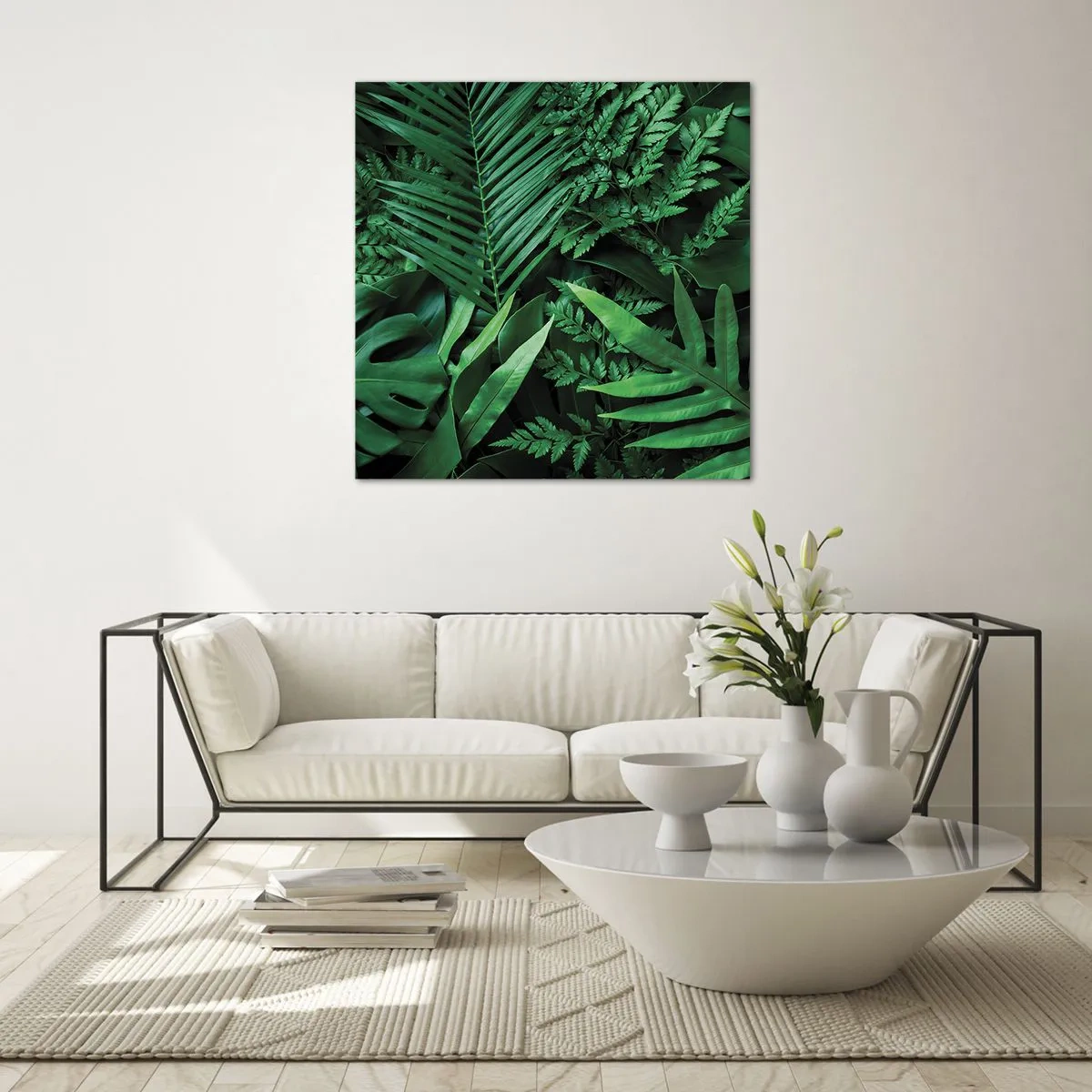 Obraz na szkle - Utulone w zieleni - 60x60 cm