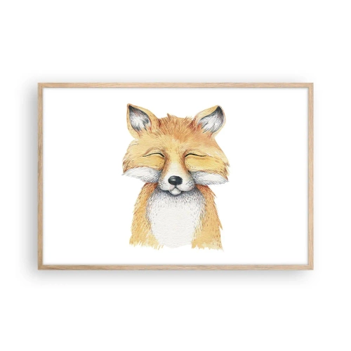 Plakat w ramie jasny dąb - Lisie humory - 91x61 cm