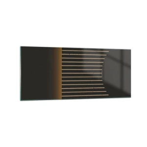 Obraz na szkle - Geometryczny wzór z pasami na ciemnym tle - 120x50cm - Zbadać ciemność - Nowoczesna dekoracja ścienna do salonu i sypialni ARTTOR
