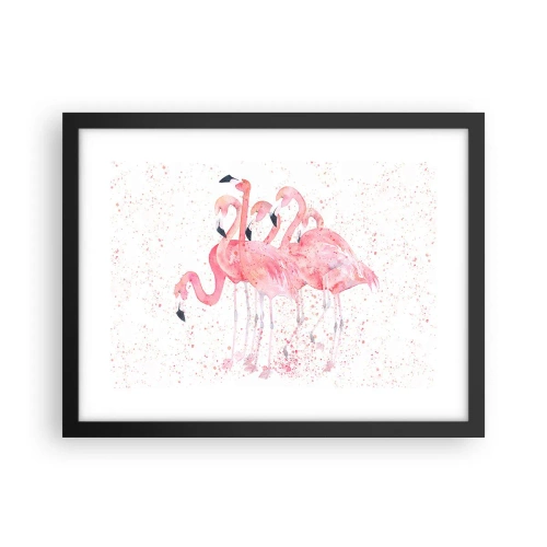 Plakat w czarnej ramie - Różowy ansambl - 40x30 cm