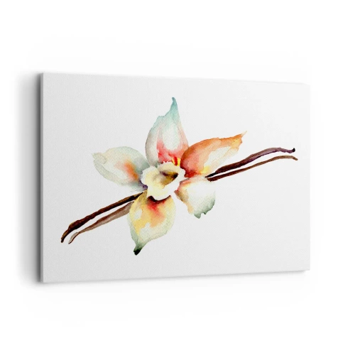 Obraz na płótnie - Akwarelowa ilustracja kwiatowa w pastelowych barwach - 100x70cm - Rozlana farbką słodycz - Nowoczesna dekoracja ścienna do salonu, kuchni i sypialni ARTTOR